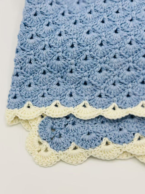 Kids and Babies' Crochet Blanket, kids room deco, kids gift, worsted wool and cotton blend